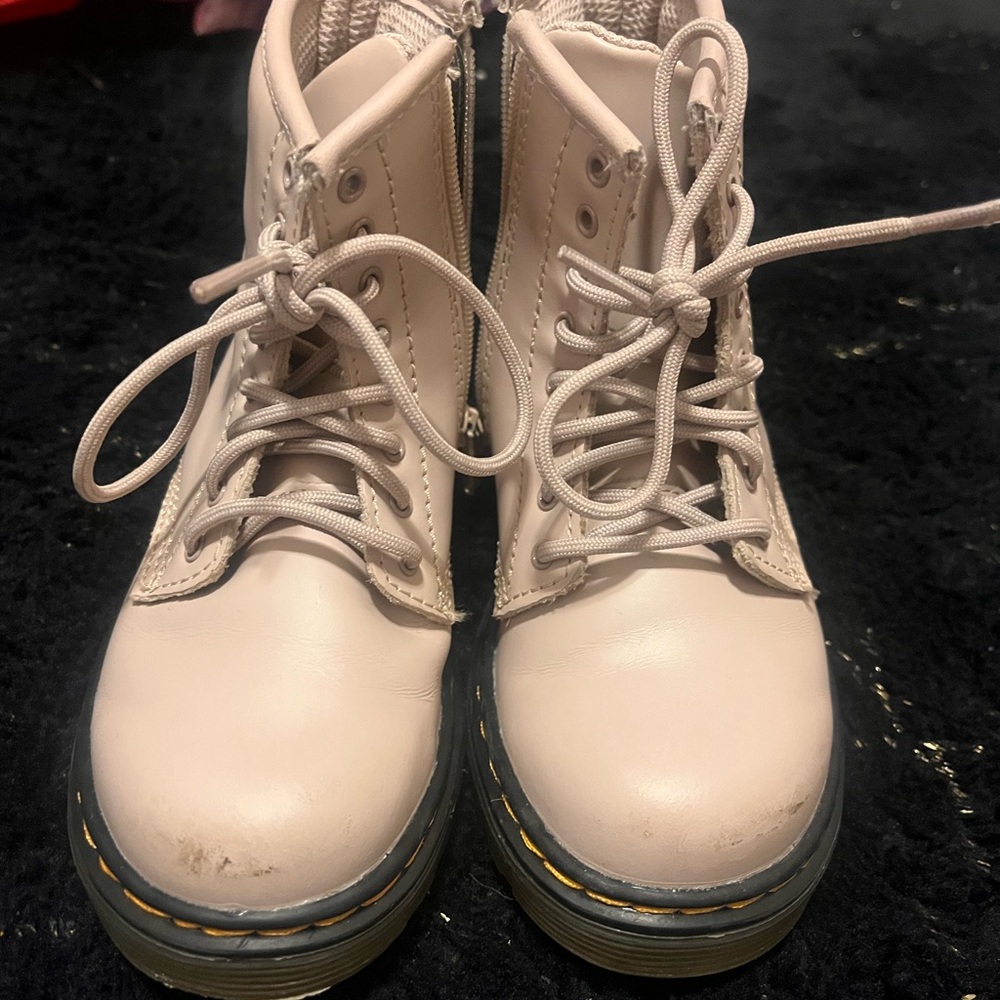 Cream Lace-Up Boots